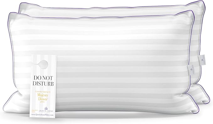 Queen Anne Hotel Collection Pillows – Luxury Down Alternative Bed Pillows (2-Pack, King Firm) – Ultimate Comfort, Hypoallergenic, Made in The USA