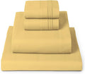 Mellanni Twin Sheet Set - 4-Piece Iconic Collection Bedding, (Including 2 Pillowcases), 16-Inch Deep Pocket, Easy Care, Extra Soft, Cooling Sheets, Brushed Microfiber - Yellow