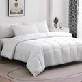 100% Viscose Made from Bamboo Comforter, Soft Lightweight Cal King Size, Breathable Summer Cooling Comforter for Hot Sleepers, 8 Corner Tabs（White-Summer，88x88）