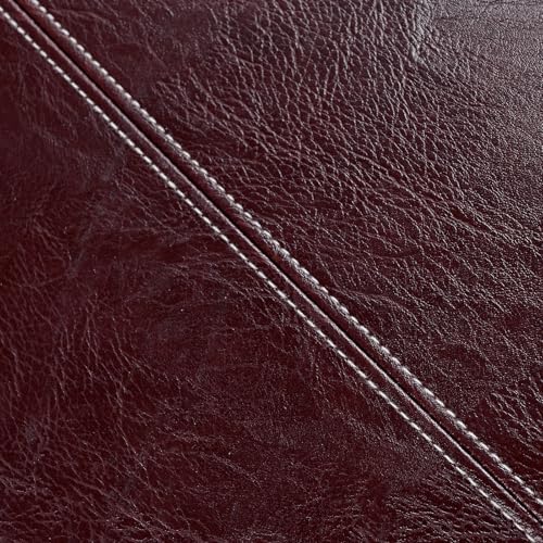 Fancy Homi Burgundy Faux Leather Decorative Throw Pillow Covers 18x18 Inch - Image 4