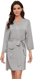 HEARTNICE Robes for Women Lightweight Short Knit Kimono Knee Length Bathrobe for Womens Soft 3/4 Sleeves Summer Sleepwear