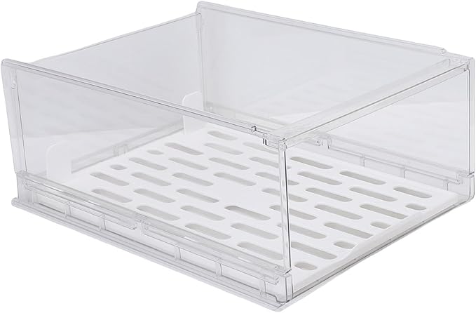 JTLB Sturdy PET Closet Storage Box Transparent Stackable Drawer Organizer with Anti-Slip Bottom Closet Organizer, for Wardrobe, Bedroom, Kitchen