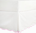 HIG Off-White Chic Full Bed Skirt - Easy Fit Scallop Edge Pleated Bedskirts, 14 Inch Drop Anti-Slip Dust Ruffle, Thick Fabric for Enhanced Privacy, Pre-Washed for Long-Lasting Use(N60022)