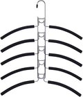 Nature Smile No Shoulder Bump Multiple Sweater Coat Clothes Hangers,Multi Layers Space Saving T Shirt Blouse Rack(4 Pack Black Color)
