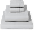 Mellanni Twin Sheet Set - 4-Piece Iconic Collection Bedding, (Including 2 Pillowcases), 16-Inch Deep Pocket, Easy Care, Extra Soft, Cooling Sheets, Brushed Microfiber - Light Gray
