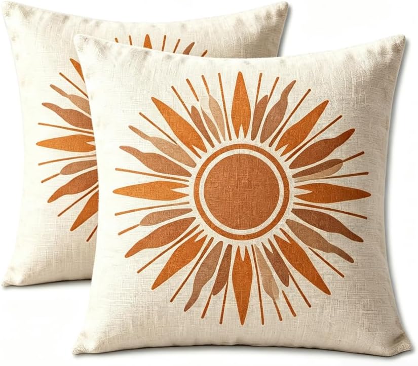 18x18 Inch Boho Neutral Throw Pillow Covers Set of 2 by Unknown