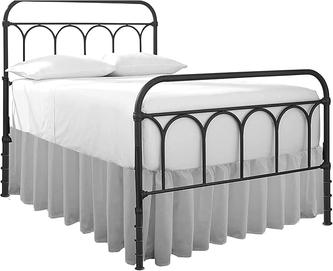 Ruffled Bed Skirt with Split Corners-Dust Ruffle - 14" Drop 100% Microfiber Soft,Sheen & Luxurious Look - Bed Skirts (Light Grey -Full)
