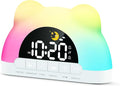 LED Alarm Clock, Little Bear Alarm Clock, Sleep Training Clock for Toddlers with 11 Colors Night Light for Bedroom, Sound Machine, Birthday Gift for Boys Girls