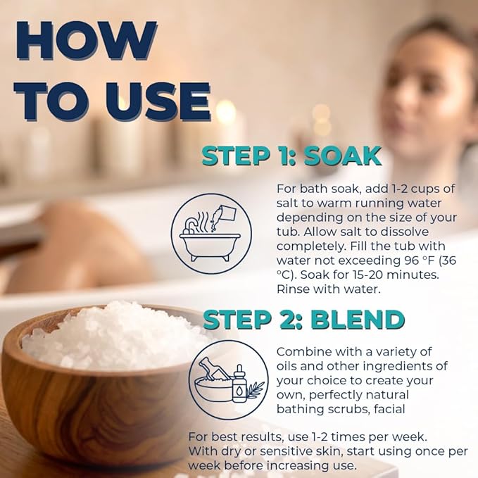 Natural Elephant Dead Sea Bath Salt Bathing and Foot Soak for Relaxing and Nourishing- 100% Pure with Essential Oil - Medium Coarse Grain (18 oz Jar, Eucalyptus Mint)