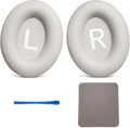 Premium Replacement Ear Pads for Bose Bose QC45– Soft Protein Leather & Memory Foam Cushions – Enhanced Noise Isolation – Easy Installation Kit,Video & Cleaning Cloth (White)