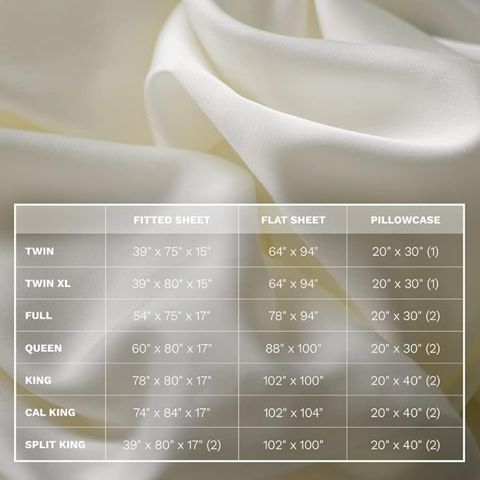 LUXOME Luxury Sheet Set | 100% Rayon (Viscose) from Bamboo | Full Size - Ivory | Deep Pockets | 4-Piece Set (Fitted, Flat, 2 Pillowcases)