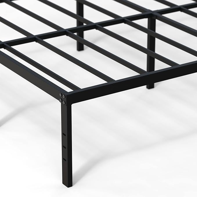 18 Inch Queen Bed Frame Heavy Duty Metal Platform No Box Spring Needed, Maximum Storage, Easy Assembly, Noise Free, Black
