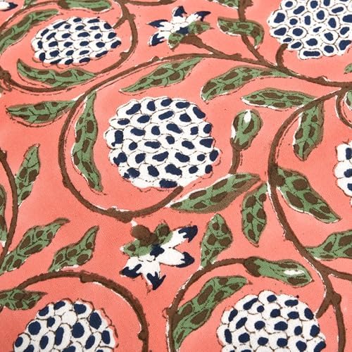 Ridhi Block Print Dark Salmon Pink Ruffle Lumbar Pillow Shams - Image 6