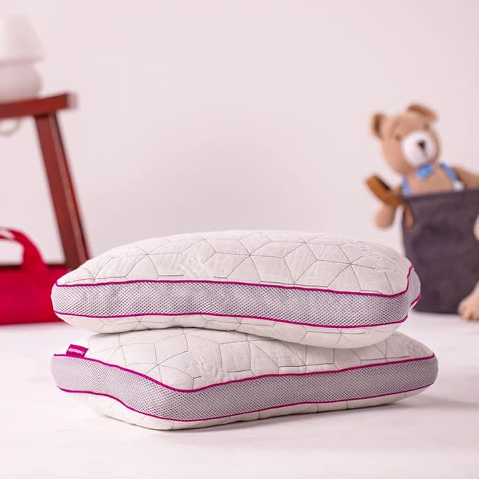 IWS I WANNA SLEEP Adjustable Cooling Pillow, Neck Support, Bed Pillows for Sleeping, Gel Cross Cut Memory Foam, Side Sleepers, Snow® Pillow (1, Mini)