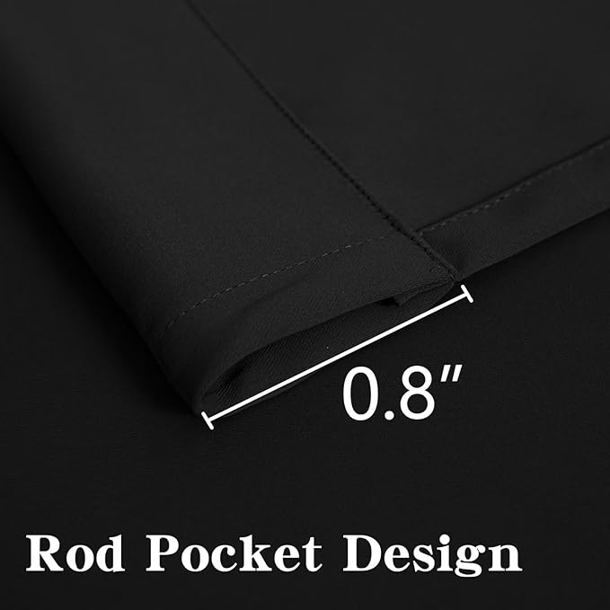 Blackout Curtains 96 Inches Long 2 Panels Set, Dark Grey Curtains Thermal Insulated Room Darkening Drapes for Bedroom, Rod Pocket Light Blocking Drapes Living Room(52W × 96L, Dark Grey)
