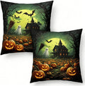 Halloween Throw Pillow Covers, Spooky Ghost Pumpkin Design, 18x18 Inch by Unknown