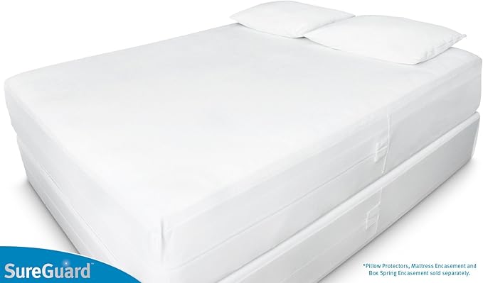 Cal King (6-8 in. Deep) SureGuard Mattress Encasement - 100% Waterproof, Bed Bug Proof, Hypoallergenic - Premium Zippered Six-Sided Cover