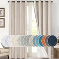 PrinceDeco Linen Blackout Curtains for Bedroom 108 Inches Long Thermal Insulated Textured Blackout Curtains for Living Room Grommet Heat and Full Light Blocking Drapes 2 Panels, Natural, 52x108 Inch