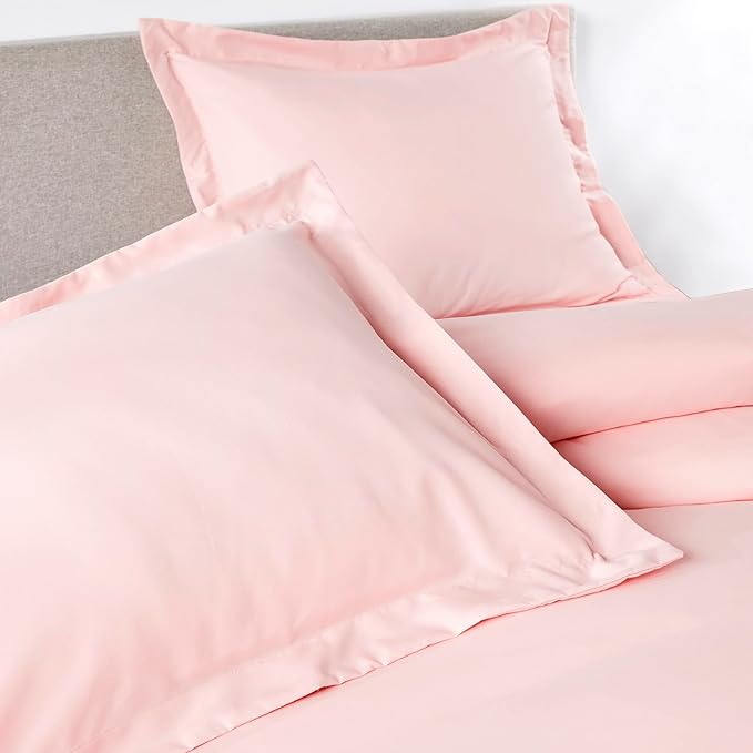 PeachSkinSheets 1500tc Level of Softness Soft Cooling Duvet Cover Set | King/Cali King Size - Cotton Candy Pink