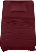 Utopia Bedding Twin Sheet Set – 3 Piece Bed Sheets for Twin Size Bed, Soft and Breathable Microfiber, Includes 1 Fitted Sheet, 1 Flat Sheet and 1 Pillowcase (Burgundy)