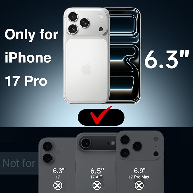 GIN FOXI Battery Case for iPhone 17 Pro, Charging Case Charger 8500mAh Ultra-Slim Lightweight Powerful Battery Pack 15W Fast Rechargeable Anti-Fall TPU Juice Box for iPhone 17 Pro (6.3") Black