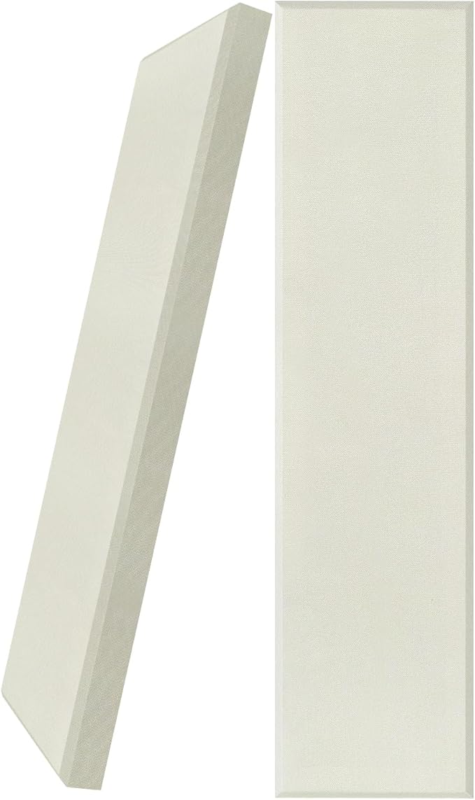 UMIACOUSTICS 2 PCS Fiberglass Acoustic Panels, 48x12x2 Inches Sound Absorbing Panels, Sound Proof Panels for Studios, Office, Home Theater. (Off White)