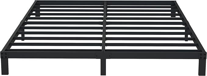 7 Inch King Bed Frame Heavy Duty Low Profile Metal Platform No Box Spring Needed Mattress Foundation, Easy to Assembly, Noise Free, Black