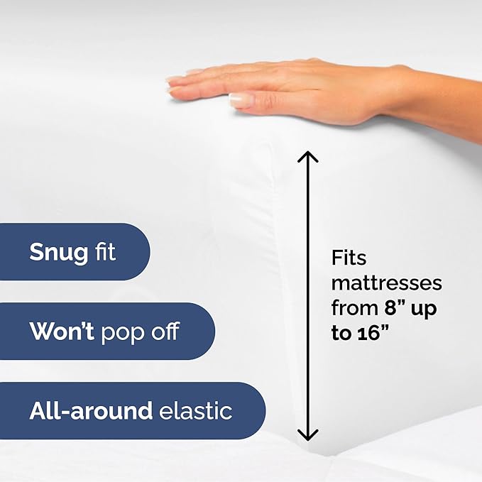 Queen Size 4 Piece Sheet Set - Extra Soft, Breathable & Cooling Sheets - Hotel Luxury Durable Bed Sheets for Women & Men - Deep Pockets, Easy-Fit & Wrinkle-Free Sheets - Bright White Oeko-Tex Sheets