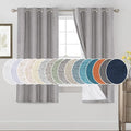 PrinceDeco Blackout Curtains for Bedroom 63 Inches Long 2 Panels Room Darkening Burlap Grommet Drapes for Living Room Thermal Insulated with White Liner Privacy Vertical Window Drapes,Light Grey