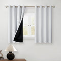 BGment Greyish White Short Blackout Curtains for Bedroom, Thermal Insulated Energy Efficiency Noise Reducing Grommet Curtains 54 Inch Length with Liner for Small Window 2 Panels Each 46 Inch Wide