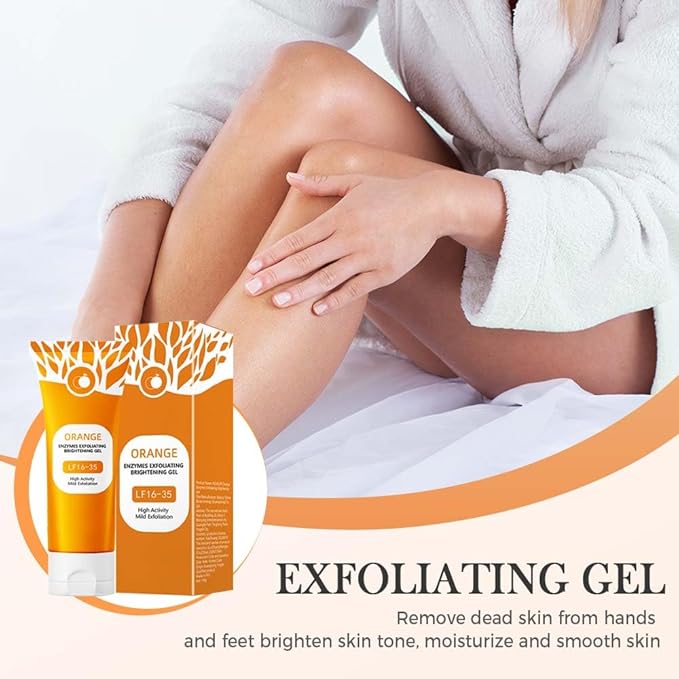 Orange Exfoliating Gel for Face & Body, 2026 Exfoliating Cleansing Gel Scrub, Orange Enzymes Exfoliatings Gels, Deep Clean Pores, Remove Blackheads & Moisturize Skin, All Types Skin (2pcs, 3.38 Fl Oz)