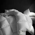 Luxury Down Fiber Comforter - High Fill Power Comforter King Size - Medium Warmth for All Season Duvet Insert - Light Weight, Lvory White (106" x 90")