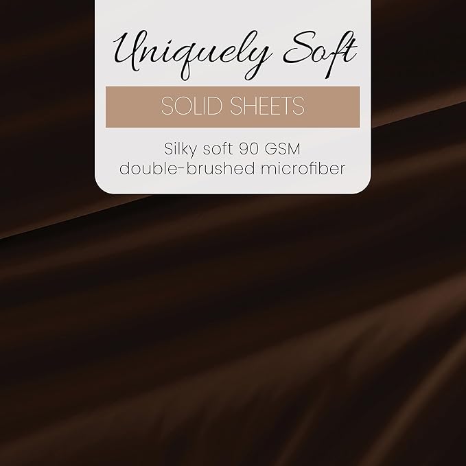 Linen Market Brushed Microfiber Twin XL Sheet Set 3 Piece – Oeko-TEX Certified Ultra Soft & Wrinkle-Free - 16" Deep Pocket Sheets - Easy Care Twin XL Size - Chocolate