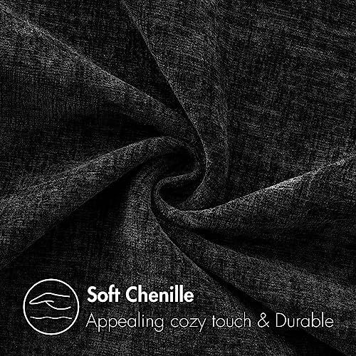 MIULEE Soft Chenille Throw Pillow Covers Black 16x16 Inch Pack of 2 - Image 2