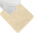 GORILLA GRIP Plush Absorbent Shaggy Chenille Bath Rug Mat for Square Toilet Base with Rubber Backing, Machine Washable Rugs, Soft Microfiber Contour Mats for Toilets, Bathroom Decor, Sand