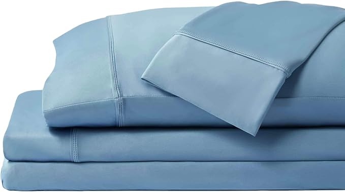 SHEEX - Original Performance Sheet Set with 2 Pillowcases, Ultra-Soft Fabric Cooling and Breathes Better Than Traditional Cotton - Carolina Blue, Full