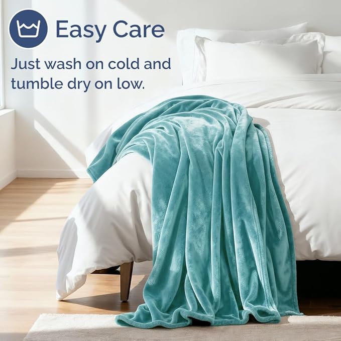 Ultra Soft Fleece Blanket Throw Size - Flannel Fleece Luxury Throw Blanket Lightweight for Couch Bed Chair - Thick, Warm & Breathable - All Season Cozy Fuzzy, Anti-Static Microplush Bedding, Turqoise