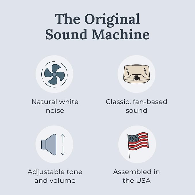Yogasleep Dohm Classic (Tan) The Original White Noise Machine, Soothing Natural Sound from a Real Fan, Noise Cancelling for Office Privacy, Travel & Meditation, Sleep Therapy for Adults & Baby