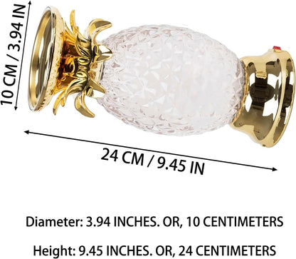 YAKii 9.5" Pineapple LED Color Changing Shine Lava Lamp,Swirling Water Waves Lamp Kid Safe Battery/USB Cable Operated,Table Lamp Candle Holder Table Decoration Gold