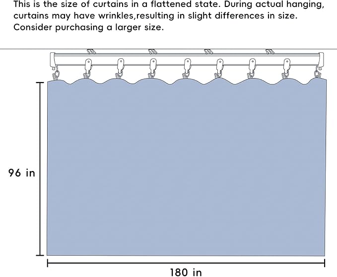 Room Divider Curtains Total Blackout Privacy Curtain Panel Room Thermal Insulated Noise Reduction Curtains for Bedroom Window Living Room Ceiling Track Curtain W 15 ft × H 8 ft Grey