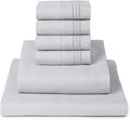Mellanni King Sheet Set - 6-Piece Iconic Collection Bedding, (Including 4 Pillowcases), 16-Inch Deep Pocket, Easy Care, Extra Soft, Cooling Sheets, Brushed Microfiber - Light Gray
