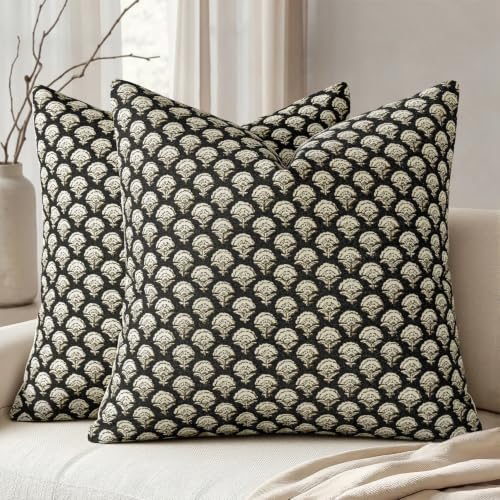 MIULEE Floral Print Decorative Pillow Covers Fall 20x20 by MIULEE