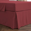 Mellanni Bed Skirt King Size - Bed Skirting - 15-Inch Tailored Drop Pleated Dust Ruffle - Hotel Luxury Bedding - Wrinkle, Fade, Stain Resistant - 1 Bedskirt (King, Brick Red)