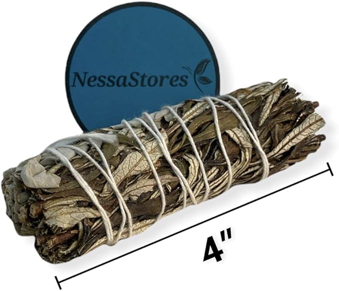 NESSASTORES - White Sage + Yerba Santa Smudge Stick Incense 4" Bundle #JC-152 (5 pcs)