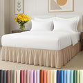 Bedskirt Full Size Ruffle - 18 inch Drop Dust Ruffle Bed Skirt with Platform - Ultra-Soft, Easy Fit, Premium Hotel Quality - Wrinkle, Fade & Shrink Resistant - for Women, Men, Kids and Teens - Cream