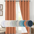 PrinceDeco 100% Absolutely Blackout Linen Curtains with Thermal Insulated White Liner Extra Long Curtains for Living Room Bedroom Noise Reducing Window Treatments Drapes,Set of 2,52 x 108 Inch,Orange