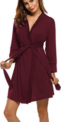 HOTOUCH Womens Robe Lightweight Short Knit Bathrobe Soft Ladies Sleepwear with Pockets