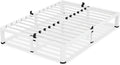 7 Inch White Queen Bed Frame, 3500Lbs Heavy Duty Metal Platform with Round Corner Legs Mattress Slide Stopper, Steel Slat Support No Box Spring Needed, Noise Free, Non-Slip, Easy Assembly
