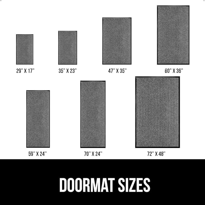 GORILLA GRIP Waterproof Traffic Guard Door Mat, 59x24, Heavy Duty Entryway Mats, Strong Rubber Back Commercial Rugs for Office Hallway, Garage Floor and Home, Low Profile Carpet Runner, Light Gray