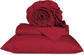 URBANHUT 800 Thread Count 100% Cotton Twin Size Sheets, Luxury 4 Piece Twin Bedsheets, Hotel Sheets Sateen Finish - Better Than Egyptian, 14" Elasticized Deep Pocket - Burgundy